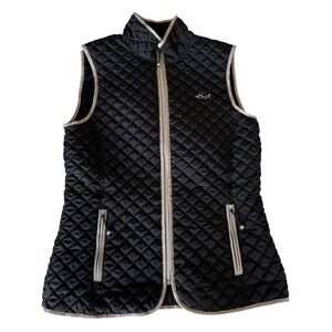 Rohnisch Quilted Vest Womens Small Black Zip Athletic Lightweight golf wear